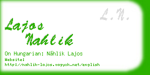 lajos nahlik business card