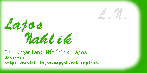 lajos nahlik business card